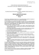 Statement of the Pan-African Women's Empowerment & Liberation Organisation (PAWLO-Germany e.V.)
On behalf of Women Against Discrimination