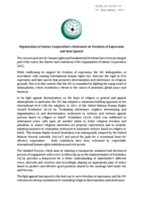 Organization of Islamic Cooperation's Statement on Freedom of Expression and Hate Speech