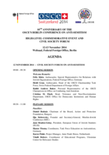 Agenda: 10th Anniversary of the OSCE’s Berlin Conference on Anti-Semitism