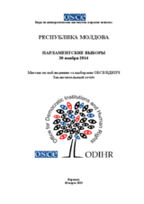 Moldova, Parliamentary Elections, 30 November 2014: Final Report