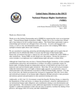 Statement by United States of America on National Human Rights Institutions (NHRI)