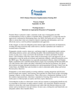 Statement on Appropriate Response to Propaganda