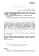 Challenges for the freedom of the media and the freedom of information in Tajikistan. Statement by Mr. Asomudin Atoev, Chairman