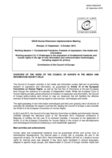 Overview of the work of the Council of Europe in the media and information society field