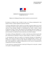 Right of Reply by the French Delegation