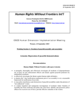 Armenia: repression of peaceful demonstrations