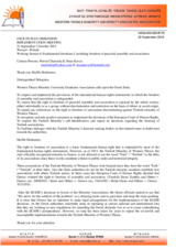 Statement regarding the infringement of the rights to assembly and association of the Western Thrace Turkish Community