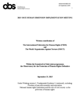 Joint written contribution of the Observatory for the Protection of Human Rights Defenders (FIDH-OMCT)