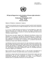 UN Special Rapporteur on the situation of human rights defenders Michel Forst