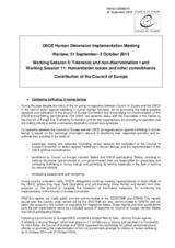 Contribution of the Council of Europe