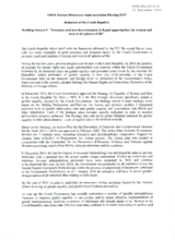 Statement of the Czech Republic on Tolerance and Non-Discrimination