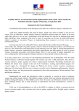 Equality between men and women and the implementation of the OSCE Action Plan for the Promotion of Gender Equality