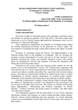 Statement by Mr. Aydin Safikhanli Head of the Office of the Commissioner for Human Rights of the Republic of Azerbaijan
