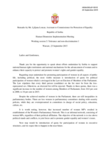 Remarks by Ms. Ljiljana Loncar, Assistant to Commissioner for Protection of Equality