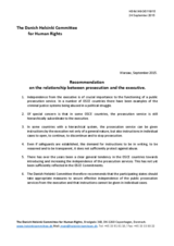 Recommendation on the relationship between prosecution and the executive