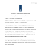 Statement on freedom of expression offline and online