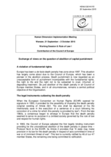 Exchange of views on the question of abolition of capital punishment