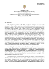 Statement on the question of abolishment of capital punishment