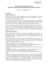 Statement on freedom of peaceful assembly and association.