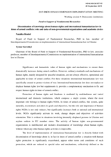 Dissemination of knowledge about human rights and international humanitarian law in times of armed conflicts: role and tasks of non-governmental organizations and academic circles