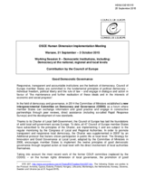 Good Democratic Governance