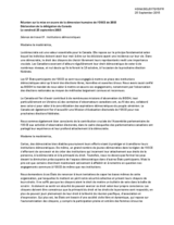 Statement and written recommendations on democratic institutions.