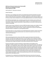 Statement and written recommendations on democratic institutions.