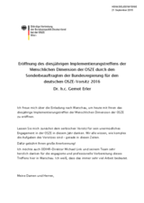 Opening statement by Dr. Gernot Erler, Special Representative of Germany for OSCE Chairmanship 2016