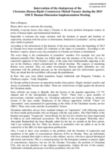 Intervention of the Chairperson, Mr. Oleksii Tarasov