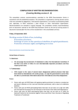 Compilation of written recommendations covering working sessions 8-9
