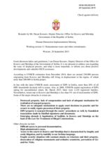 Remarks by Mr. Dusan Kozarev, Deputy Director, Office for Kosovo and Metohija Government of the Republic of Serbia