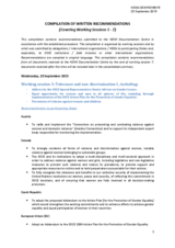 Compilation of written recommendations covering working sessions 5-7