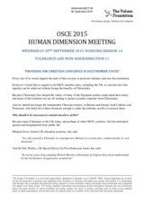 Providing for Christian conscience in OSCE Member States