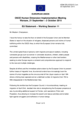 European Union's statement from HDIM Working Session 11