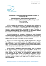 Freedom of Religion or Belief, Fostering Mutual Respect and Understanding