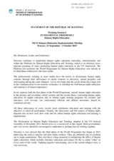 Slovenia on Human Rights Education