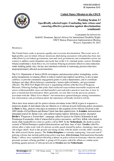 Statement As prepared for delivery by Judith E. Heumann, Special Advisor for International Disability Rights