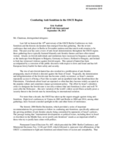 Combating Anti-Semitism in the OSCE Region statement and written recommendations