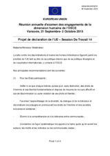 Statement and written recommendations