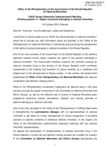 Statement by the Office of the Plenipotentiary of the Government of the Slovak Republic for National Minorities