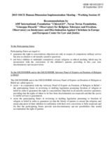 Written recommendations: ADF International, Novae Terrae Foundation, "Giuseppe Dossetti " Observatory for Religious Tolerance and Freedom, Observatory on Intolerance and Discrimination Against Christians in Europe and European Center for Law and Justice