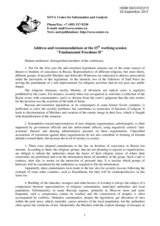Address and recommendations on fundamental freedoms