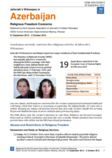Azerbaijan severely restricts the religious activity of Jehovah&rsquo;s Witnesses