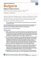 Bulgaria Religious Freedom Concerns