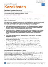 Kazakhstan continues its restrictions on the religious activity of Jehovah&rsquo;s Witnesses