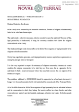 Statement on freedom of religion or belief