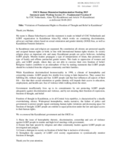 Violations of fundamental rights to freedom of thought and belief in Kazakhstan