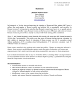 Participation of Romani Women