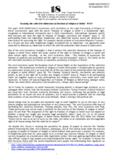 Ensuring the collective dimension of freedom of religion or belief