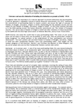 Tolerance & non-discrimination including discrimination on grounds of belief